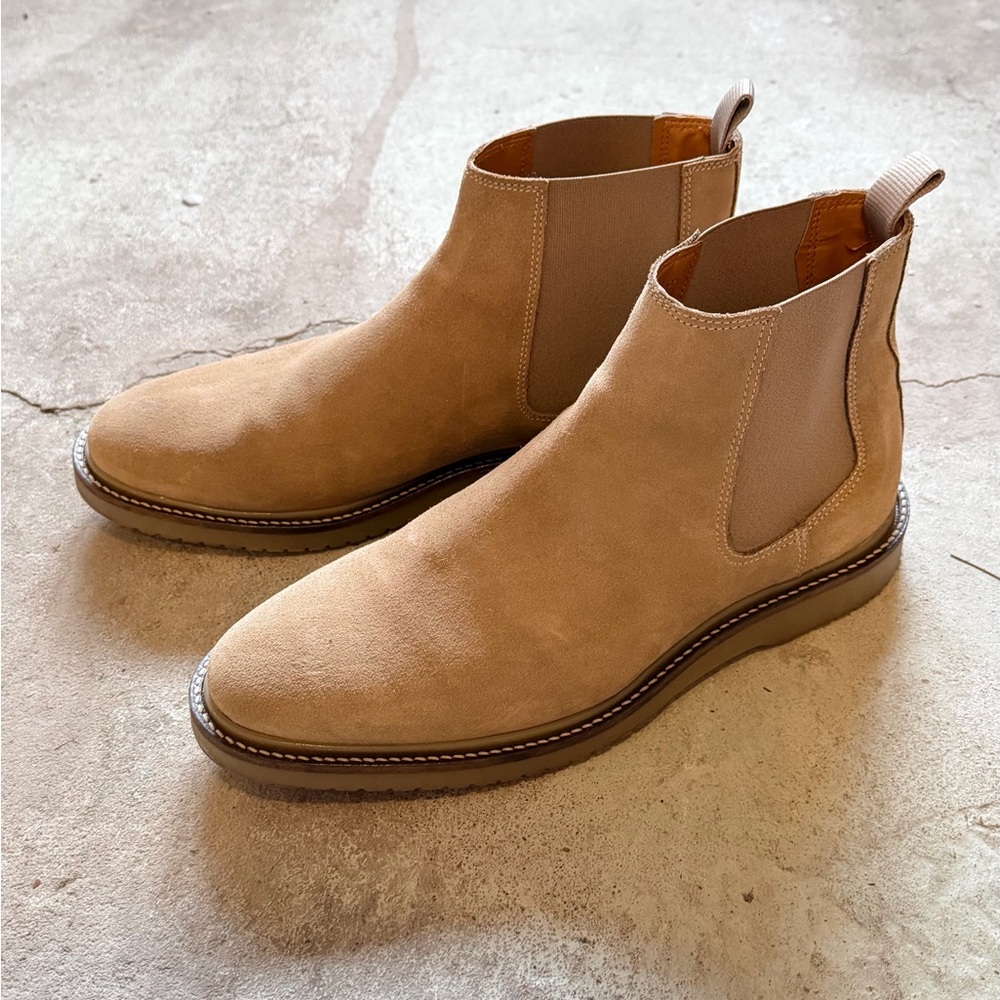 Zara Tan Suede Chelsea Boots